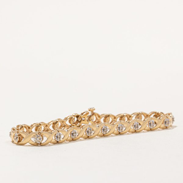 Illusion Set Light Brown Diamond Bracelet | 0.38ctw | 7  | Online Sale