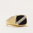 Onyx & Diamond Signet Ring | 1.20ct, 0.07ctw | SZ 9 | Online