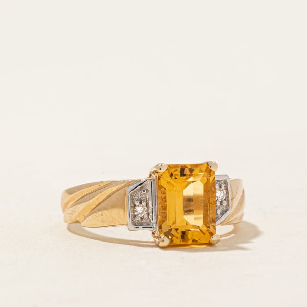 Mandarin Citrine & Diamond Ring | 1.70ct, 0.02ctw | SZ 6 | Cheap