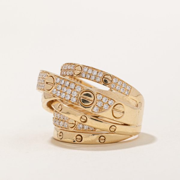 Overlapping Diamond Ring | 0.50ctw | SZ 6.75 | Fashion