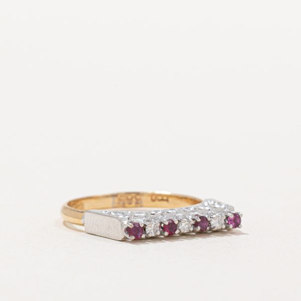 Ruby & Diamond High Set Ring | 0.12ctw, 0.08ctw | SZ 5.5 | For Discount