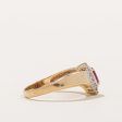 Ruby & Diamond Halo Chevron Ring | 0.23ct, 0.08ctw | SZ 6 | Online Sale