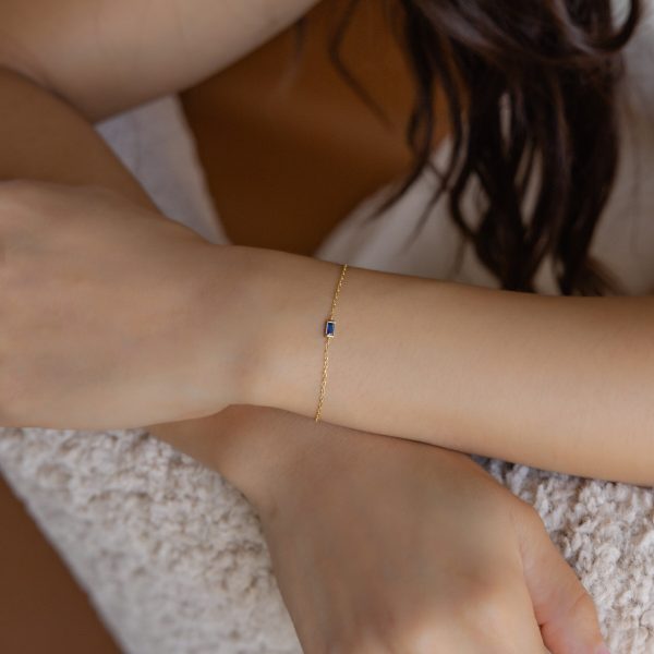 Baguette Birthstone Bracelet on Sale