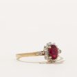 Synthetic Ruby & Diamond Halo Ring | 0.50ct, 0.01ctw | SZ 7 | Supply