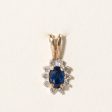 Sapphire & Diamond Halo Pendant | 0.25ct, 0.08ctw | Discount