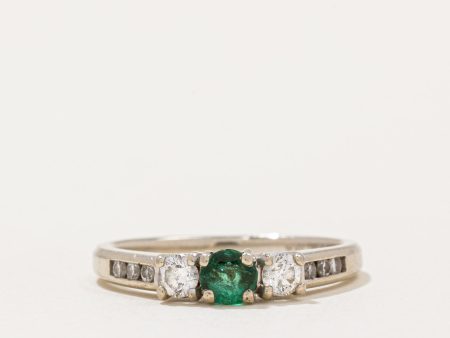 Emerald & Diamond Ring | 0.24ct, 0.26ctw | SZ 6.75 | For Discount