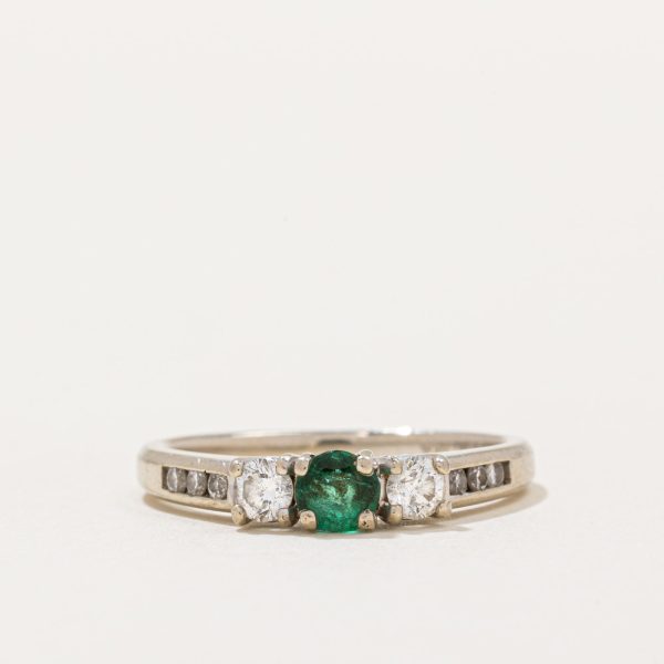 Emerald & Diamond Ring | 0.24ct, 0.26ctw | SZ 6.75 | For Discount