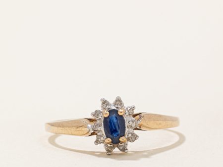 Sapphire & Diamond Halo Ring | 0.25ct, 0.05ctw | SZ 9.25 | For Sale