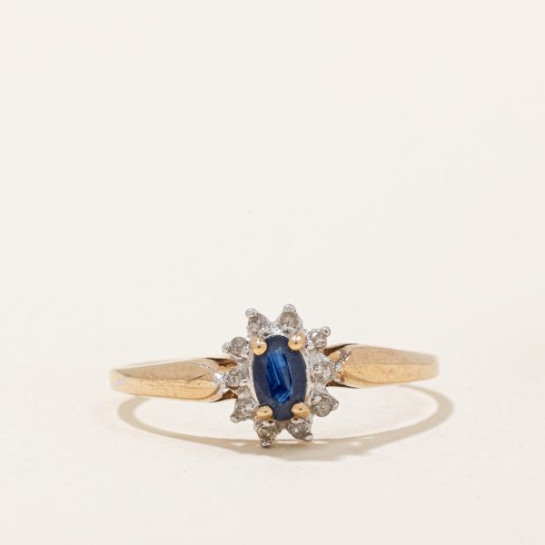 Sapphire & Diamond Halo Ring | 0.25ct, 0.05ctw | SZ 9.25 | For Sale