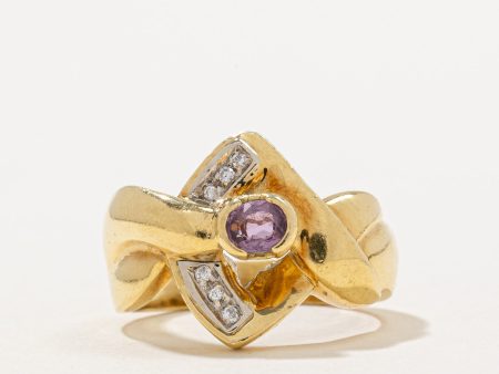 Pink Sapphire & Diamond Cocktail Ring | 0.25ct, 0.03ctw | SZ 5.5 | Sale