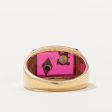 Synthetic Ruby & Diamond  E  Initial Ring | 7.00ct, 0.005ct | SZ 9 | Online Sale