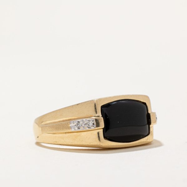 Onyx & Diamond Ring | 1.60ct, 0.02ctw | SZ 10.5 | Online