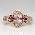 Kunzite & Tourmaline Three Stone Ring | 1.89ctw | SZ 7 | For Discount