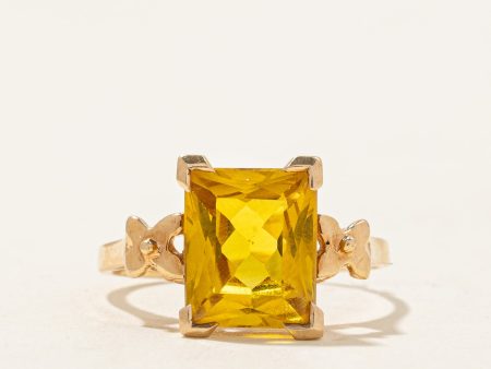 Yellow Synthetic Sapphire Cocktail Ring | 4.70ct | SZ 6.25 | For Discount