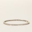 18K White Gold Diamond Oval Shaped Bangle Bracelet | 1.55ctw | 7  on Sale