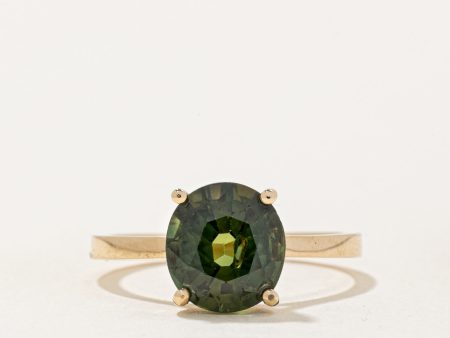 Green Sapphire Ring | 3.15ct | SZ 6.75 | Sale