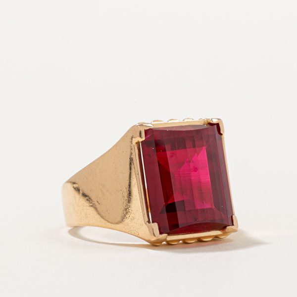 Synthetic Ruby Cocktail Ring | 14.00ct | SZ 10 | For Sale