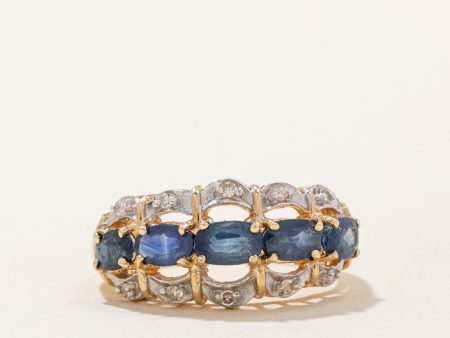 Sapphire & Diamond Cocktail Ring | 1.25ctw, 0.05ctw | SZ 5.75 | Online Hot Sale