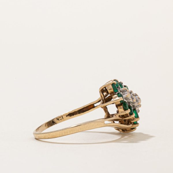 Emerald & Diamond Waterfall Ring | 0.70ctw, 0.015ctw | SZ 7.5 | Hot on Sale