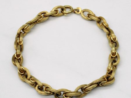 14k Yellow Gold Unique Link Bracelet | 8  | Sale