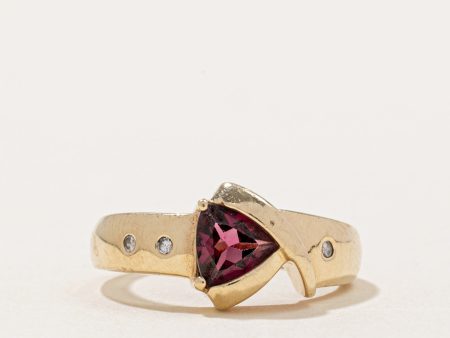 Garnet & Diamond Cocktail Ring | 0.85ct, 0.03ctw | SZ 7 | Discount