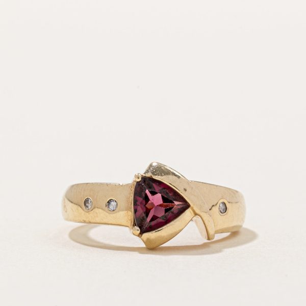 Garnet & Diamond Cocktail Ring | 0.85ct, 0.03ctw | SZ 7 | Discount