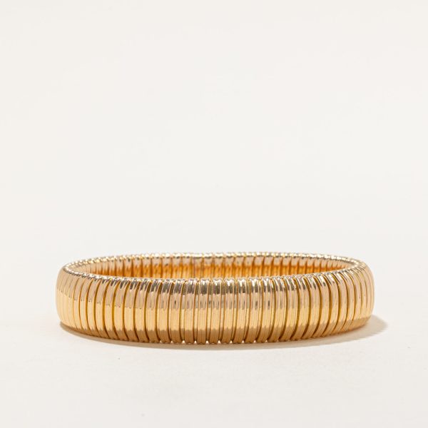 18k Yellow Gold Fluted Bracelet | 7.75  | on Sale