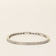 18K White Gold Diamond Oval Shaped Bangle Bracelet | 1.55ctw | 7  on Sale