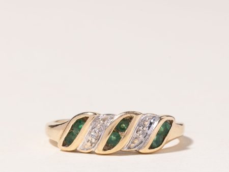 10K Yellow Gold Emerald & Diamond Ring | 0.12ctw, 0.01ctw | SZ 6.5 | Online