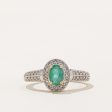 Emerald & Diamond Halo Ring | 0.36ct, 0.20ctw | SZ 5.75 | For Cheap