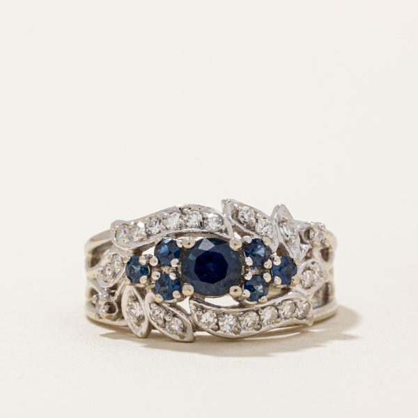 Sapphire & Diamond Cocktail Ring | 0.60ctw, 0.12ctw | SZ 6.5 | Online now