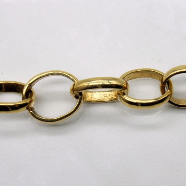 18k Yellow Gold Oval Link Bracelet | 7  | For Cheap