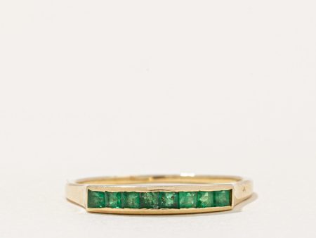 Square Cut Emerald Ring | 0.16ctw | SZ 7.5 | Hot on Sale