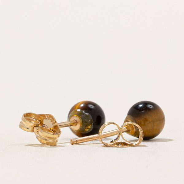 Tigers Eye Stud Earrings | 1.50ctw | For Sale