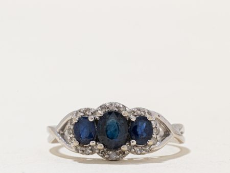 Sapphire & Diamond Ring | 0.70ctw, 0.07ctw | SZ 6.5 | Hot on Sale