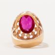 Synthetic Ruby Cocktail Ring | 7.15ct | SZ 6.5 | Online now