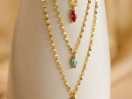 Custom Marquise Birthstone Necklace Hot on Sale