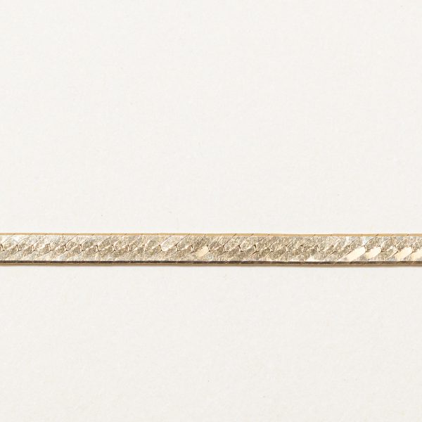 14k Yellow Gold Herringbone Chain Bracelet | 8  | Cheap