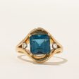 London Blue Topaz & Diamond  Cocktail Ring | 4.00ct, 0.06ctw | SZ 8 | Online Hot Sale