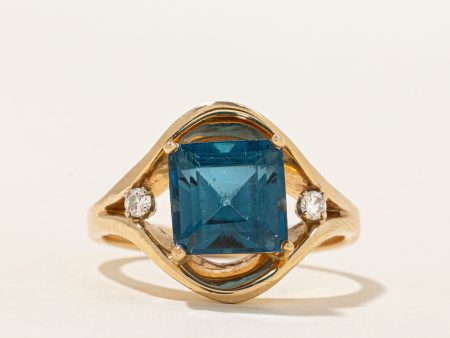 London Blue Topaz & Diamond  Cocktail Ring | 4.00ct, 0.06ctw | SZ 8 | Online Hot Sale