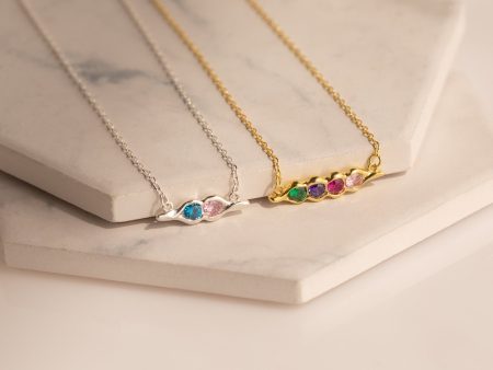 Horizontal Pod Birthstone Necklace Cheap