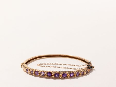 14k Yellow Gold Amethyst Bangle | 1.30ctw | SZ 5.75  Online