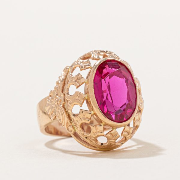 Synthetic Ruby Cocktail Ring | 7.15ct | SZ 6.5 | Online now