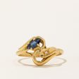 Sapphire & Diamond Bypass Ring | 0.25ct, 0.005ct | SZ 7.75 | Fashion