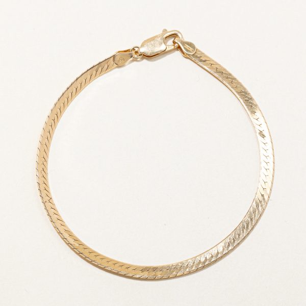 14k Yellow Gold Herringbone Chain Bracelet | 8  | Cheap