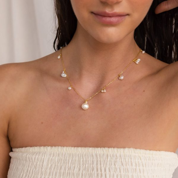 Baroque Pearl Station Necklace Sale