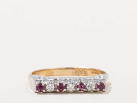 Ruby & Diamond High Set Ring | 0.12ctw, 0.08ctw | SZ 5.5 | For Discount