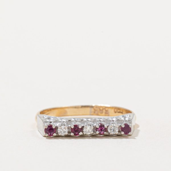 Ruby & Diamond High Set Ring | 0.12ctw, 0.08ctw | SZ 5.5 | For Discount