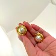 18k Yellow Gold Mabe Pearl and Diamond Clip On Earring | 14mm, 0.49ctw | Online