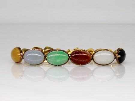 Cabochon Multi Colour Jade Bracelet | 12.00ctw | 6  | For Cheap